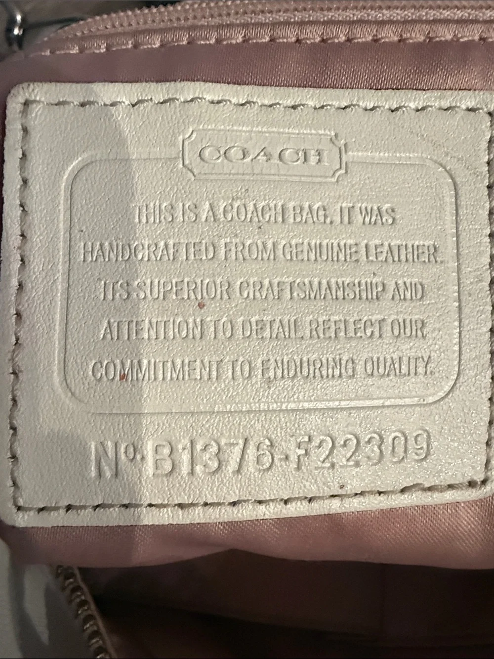Coach Cream Leather Hobo Satchel